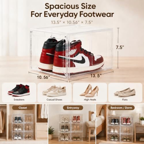 Clear Shoe Storage Boxes, 2026 2nd Gen Thickened Hard Plastic Stackable - Image 2