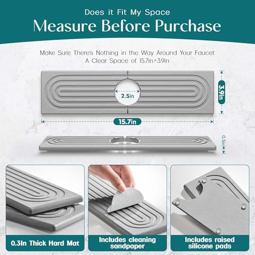 Eormoe Kitchen Sink Faucet Mat - Image 5