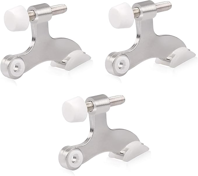 HOMOTEK 3 Pack Hinge Pin Satin Nickel Door Stopper, Adjustable Deluxe Heavy by HOMOTEK