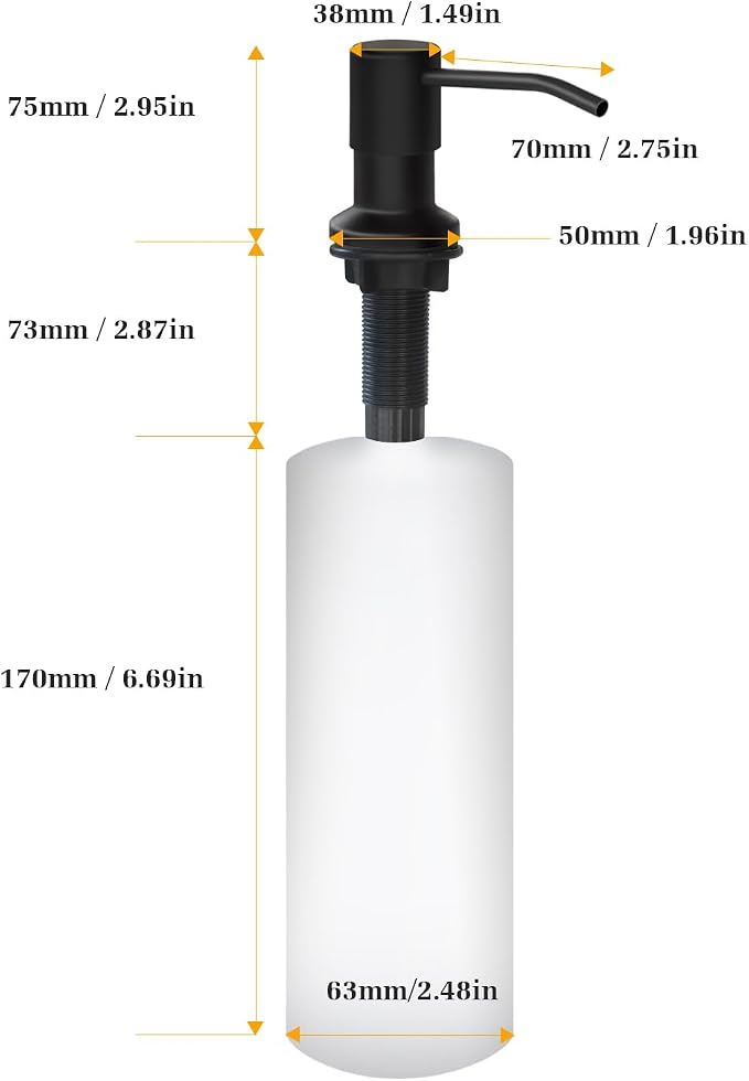 Soap Dispenser for Kitchen Sink, Built in Sink Soap Dispenser Lotion Dispenser - Image 6