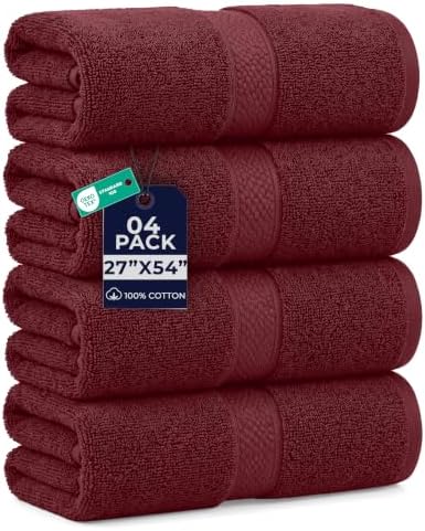 DAN RIVER 600 GSM Cotton Large Bath Towels Set of 4, 27 x 54 Inches by DanRiver