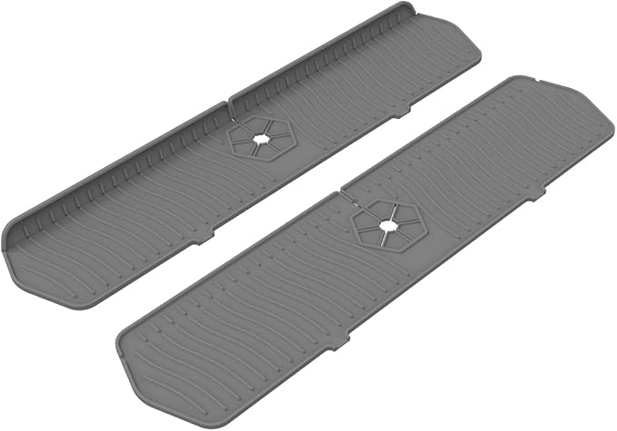 2 Pack Kitchen Faucet Sink Splash Guard, Sink Draining Pad Behind Faucet by Aynuma