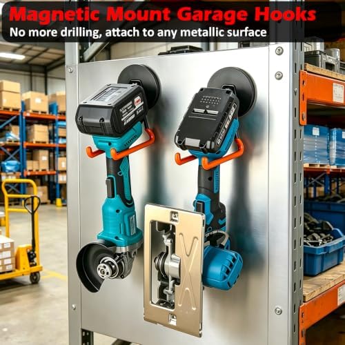 MUTUACTOR Updated 2PCS 40lbs Heavy Duty Magnetic Garage Storage Hooks - Image 3