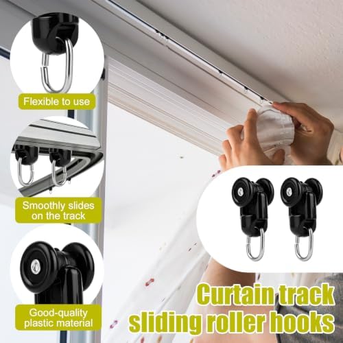 NQEUEPN 20Pcs Curtain Track Glider Rollers - Image 6