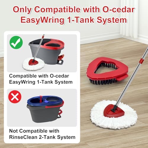 Spin Mop Handle Mop Heads Mop Base Mop Scruby Brush Replacement Sets Combo - Image 2