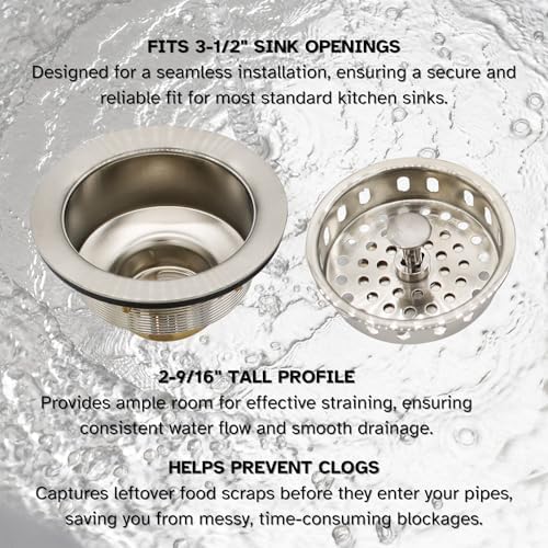 Westbrass A214-20 3-1/2" Post Style Large Kitchen Sink Basket Strainer - Image 4