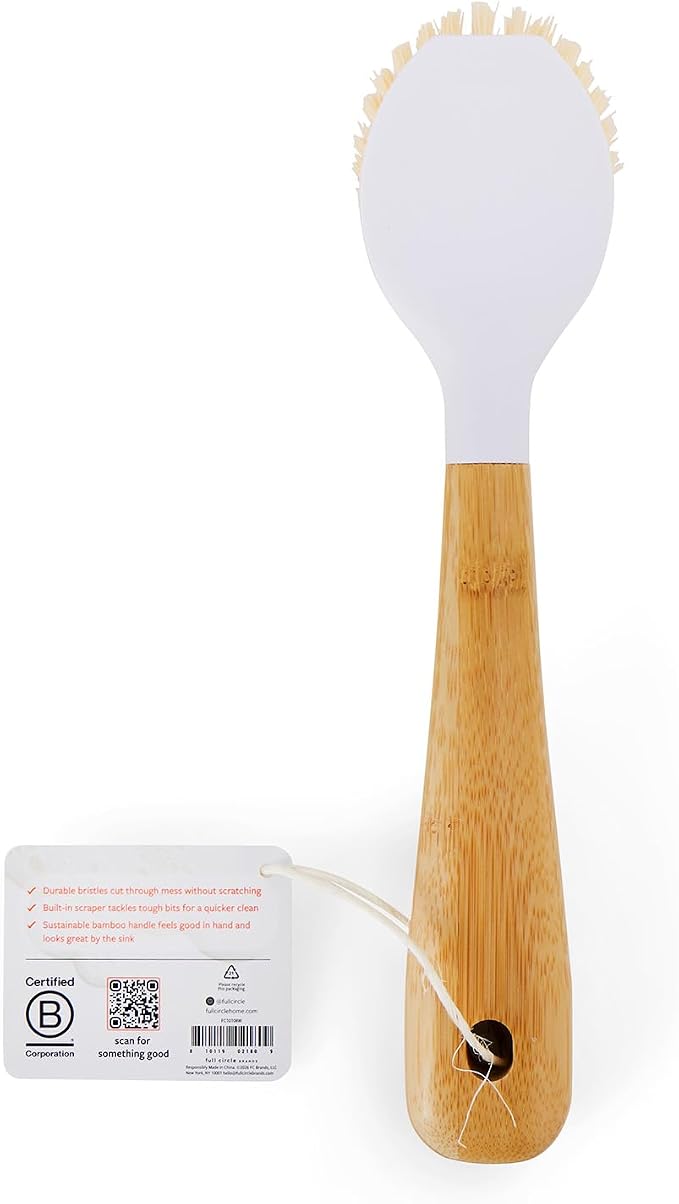 Full Circle Daily Dish Brush, Bamboo Grip & Strong Bristles - Image 2