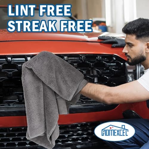 HOMEXCEL Professional Large Microfiber Car Drying Towels 4 Pack - Image 7