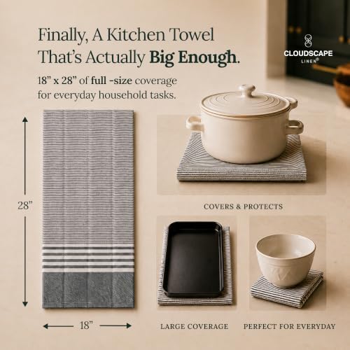 Cloud Scape Pack of 12 Kitchen Towels, Absorbent & Oversized - Image 3