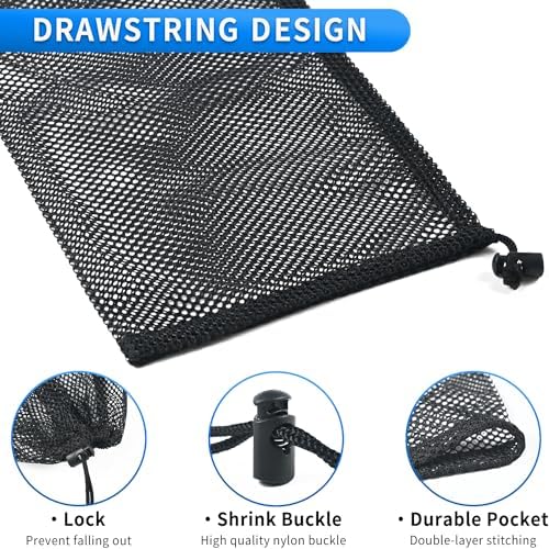 10 Pcs Mesh Drawstring Bag 9" x 12" - Image 2