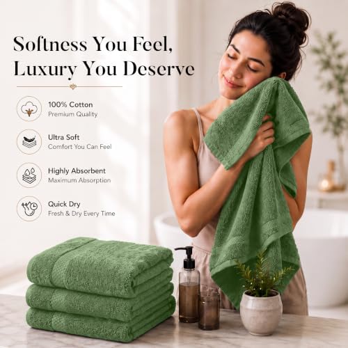 DAN RIVER 600 GSM Cotton Large Bath Towels Set of 4, 27 x 54 Inches - Image 6
