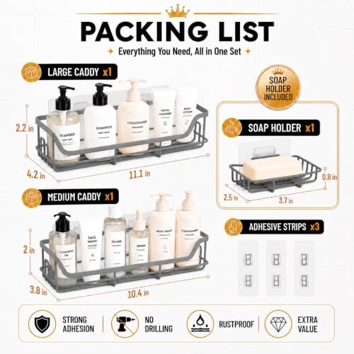 OMAIRA 3-Pack Shower Caddy - Image 6