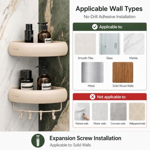 Corner Shower Caddy Adhesive, No Drilling Shower Organizer Shelf - Image 4
