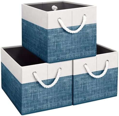 Fab totes Storage Bins 3-Pack, Foldable Storage Baskets by Fabtotes