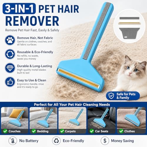 3-in-1 Pet Hair Removers, Carpet Rake - Image 6
