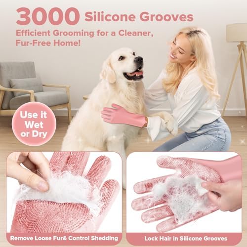 6PCS Grooming & Bath Supplies for Dogs, Cats | Dog Washing Gloves | Dog Bath - Image 3