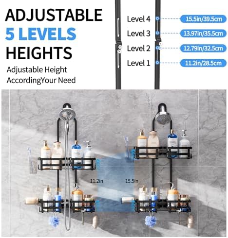 GAOKASE Aluminum Shower Caddy Hanging, Never Rust Shower Organizer - Image 4