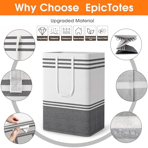 4 Pack Large Laundry Baskets, Laundry Hampers, Freestanding Waterproof - Image 4