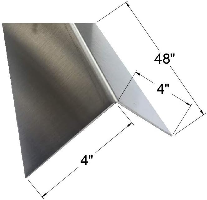 Brushed 304 Stainless Steel Corner Guards, 48" Wall Protectors, 20ga & 16ga, Available in 1/2" to 4", Multi-Pack Options (1, 2, 5, or 10) (5, 4 x 4, 16ga, No Hug Edges)