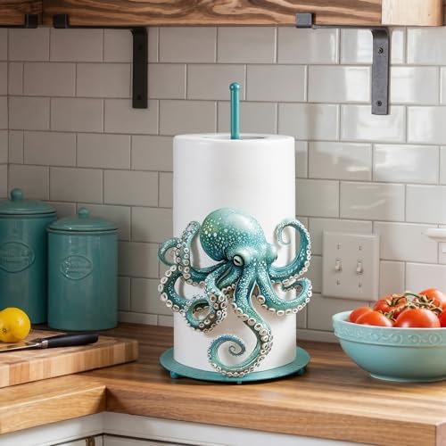 Shimeyao Octopus Metal Paper Towel Holder Stand, Coastal Kitchen Decor - Image 5