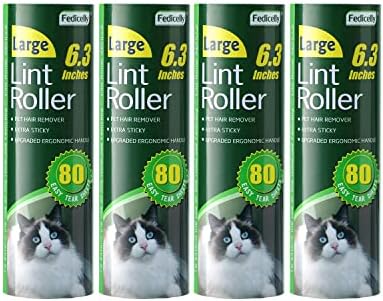 Fedicelly Large Lint Rollers Pet Hair Extra Sticky Refills, Mega Value Set 6.3 by Fedicelly