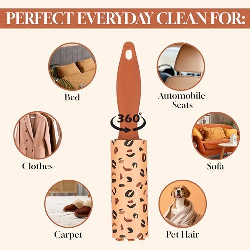 5pc Brown Mini Lint Roller Value Pack - Image 3