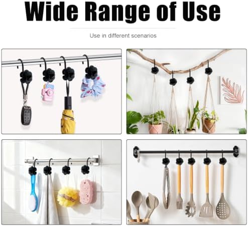 Decorative Shower Curtain Hooks, Rustproof Metal Flower Shower Curtain Rings - Image 6