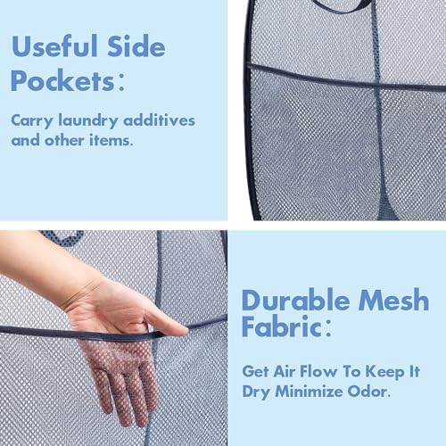 Pop Up Laundry Hamper, 70 L Collapsible Mesh Basket - Image 4