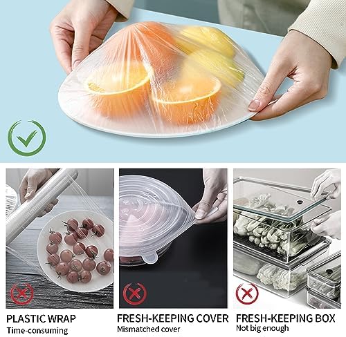 Homelove 200pcs Colorful Plastic Bowl Covers Dish Cover Food Cover, Reusable - Image 4