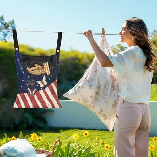 American Flag Clothespin Bag Butterfly Clothespin Bag - Image 2