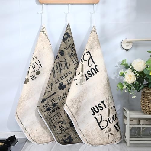 Bencailor 6 Pcs Retro Kitchen Towels Decorative Sets Farmhouse Dish Towels - Image 2