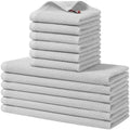 Homaxy 12 Pack 100% Cotton Kitchen Towels and Dishcloths Set, Light Gray by Homaxy