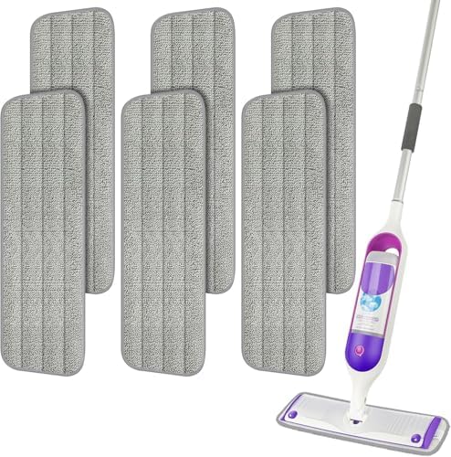 6 Pack Reusable Mop Pads Compatible by ILAVCOOL
