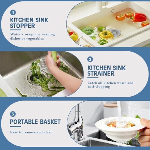 TGOSOMT Kitchen Sink Drain Strainer Stopper, Anti-Clog & Quick Drain - Image 6