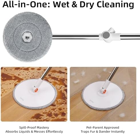 3-in-1 Spin Mop and Bucket Set, Clean Water Separation, 71 in Handle - Image 6