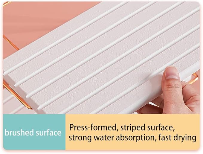 2 PCS Water Absorbent diatomite Coasters, 9.5" x 5.5" Water Absorbing Stone Tray for Sink, Stone Drying mat for Kitchen Counter, Stone soap Tray Used for Hand Soaps & toiletries & Plants