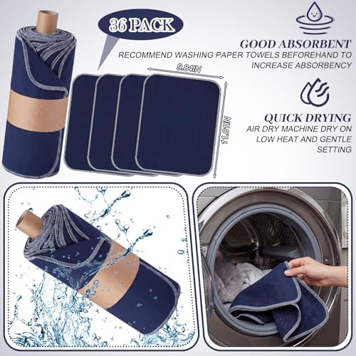 36 Pack Reusable Paper Towels Roll Cleaning Cloth - Image 4