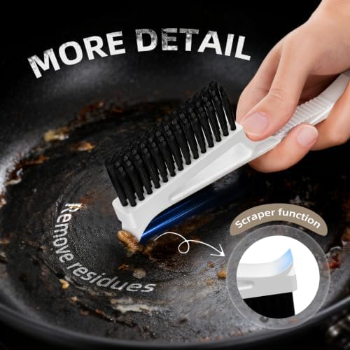CLEANGOR Grout Cleaner Brush V Shape, Stiff Grout Cleaning Brushes - Image 4