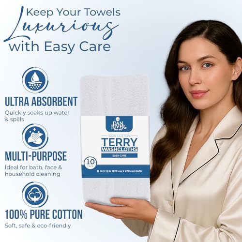 DAN RIVER 10 Pack Wash Cloths for Showering - Image 4