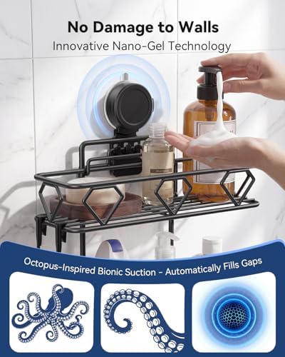 JOTPE Shower Caddy Suction Cup, No-Drill Suction Shower Organizer - Image 3