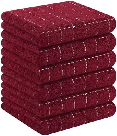 Homaxy 100% Cotton Terry Kitchen Towels, 6 Pack by Homaxy