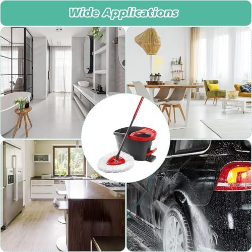 16PCS Spin Mop Replacement, 100% Microfiber, Machine Washable, 360° Rotation - Image 7