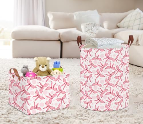Bowknot Waterproof Laundry Hamper, Baby Nursery Hamper, Clothes Organizer Basket - Image 4