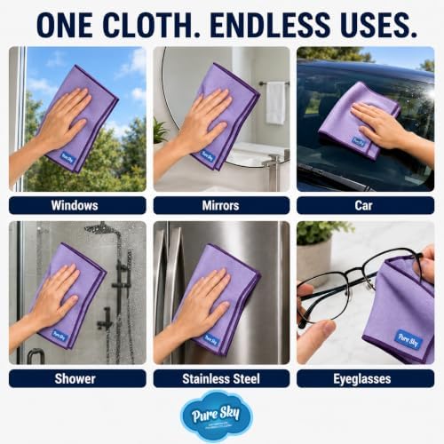 Pure Sky Window & Glass Cleaning Cloth Patented DUO-FECT Technology Streak-Free - Image 6