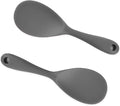 Dioycli Rice Paddle Nonstick Spatula - Heat Resistant Silicone Spoon, Kitchen Cooking Grey Scooper for Soup, Salads, Mashed Potato (2 Pcs)