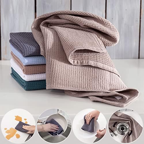 QUILTINA Dish Towels Set, 100% Cotton Waffle Weave Kitchen Towels 6 Pack - Image 5