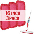 16.5" Microfiber Mop Pads Refills, 3 Pack Reusable Replacement Heads​​ by PANDAGRIP