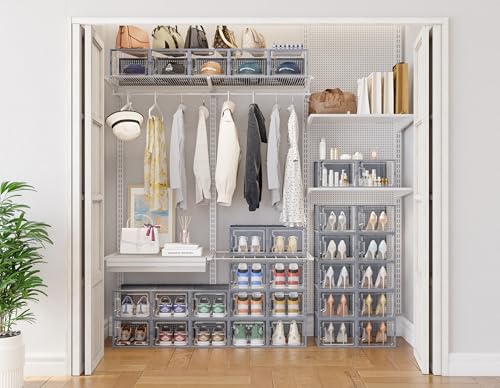 HOMIDEC XL Clear Shoe Storage Boxes, Stackable Shoe Organizer - Image 2