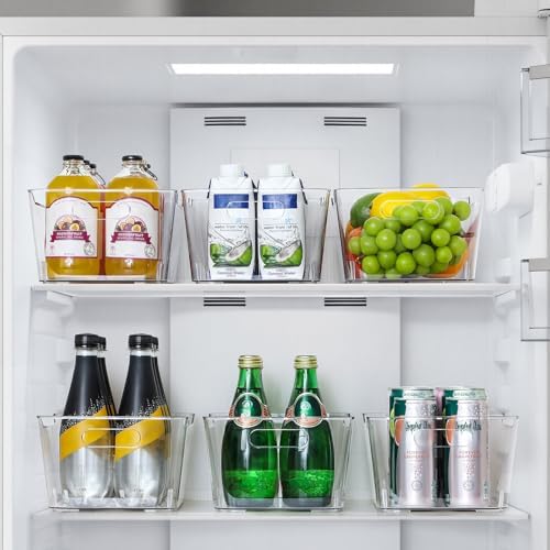 12 PACK Clear Plastic Storage Bins, Kitchen Cabinet Pantry Organizer Bins - Image 5