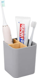 Bamboo Toothbrush Holder for Bathrooms Toothpaste Organizer by Heagoale